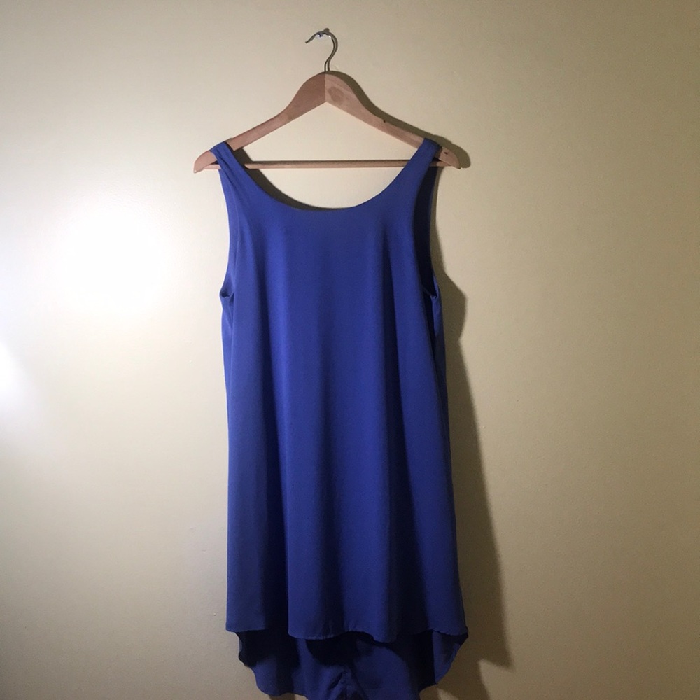 High-Low Blue Shift Dress